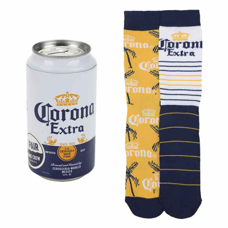 Corona Extra 2-Pairs of Crew Socks in Beer Can Set